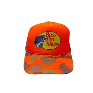 Bass Pro Rare Orange Camo Trucker Hat